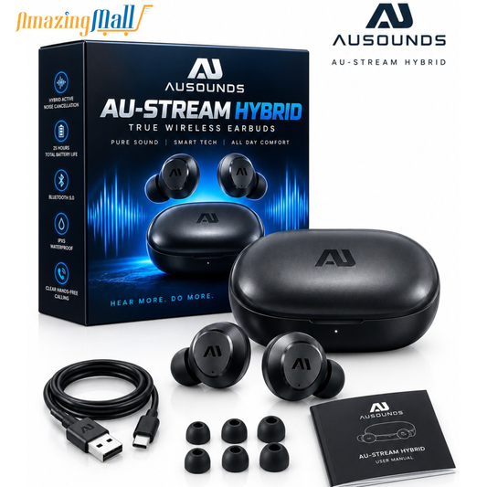 AUSOUNDS AU-Stream Hybrid True Wireless Noise-Cancelling Earbuds | Amazing Mall